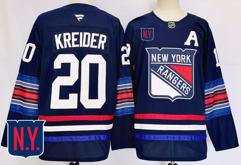 Men New York Rangers 20 Kreider Blue Fanatics 2025 NHL Jersey style 2